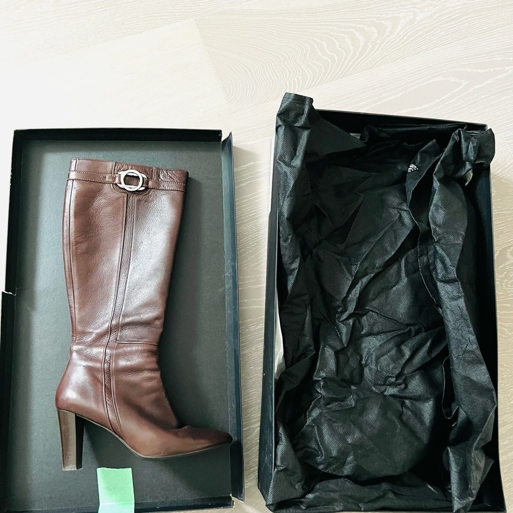 Hugo Boss Brown Heeled Boots